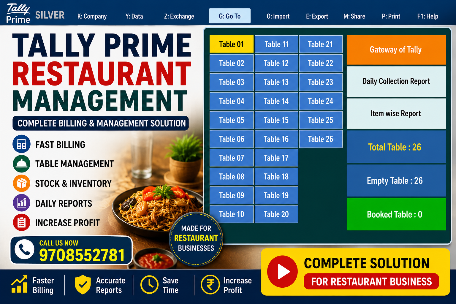 Tally Restaurant Modules