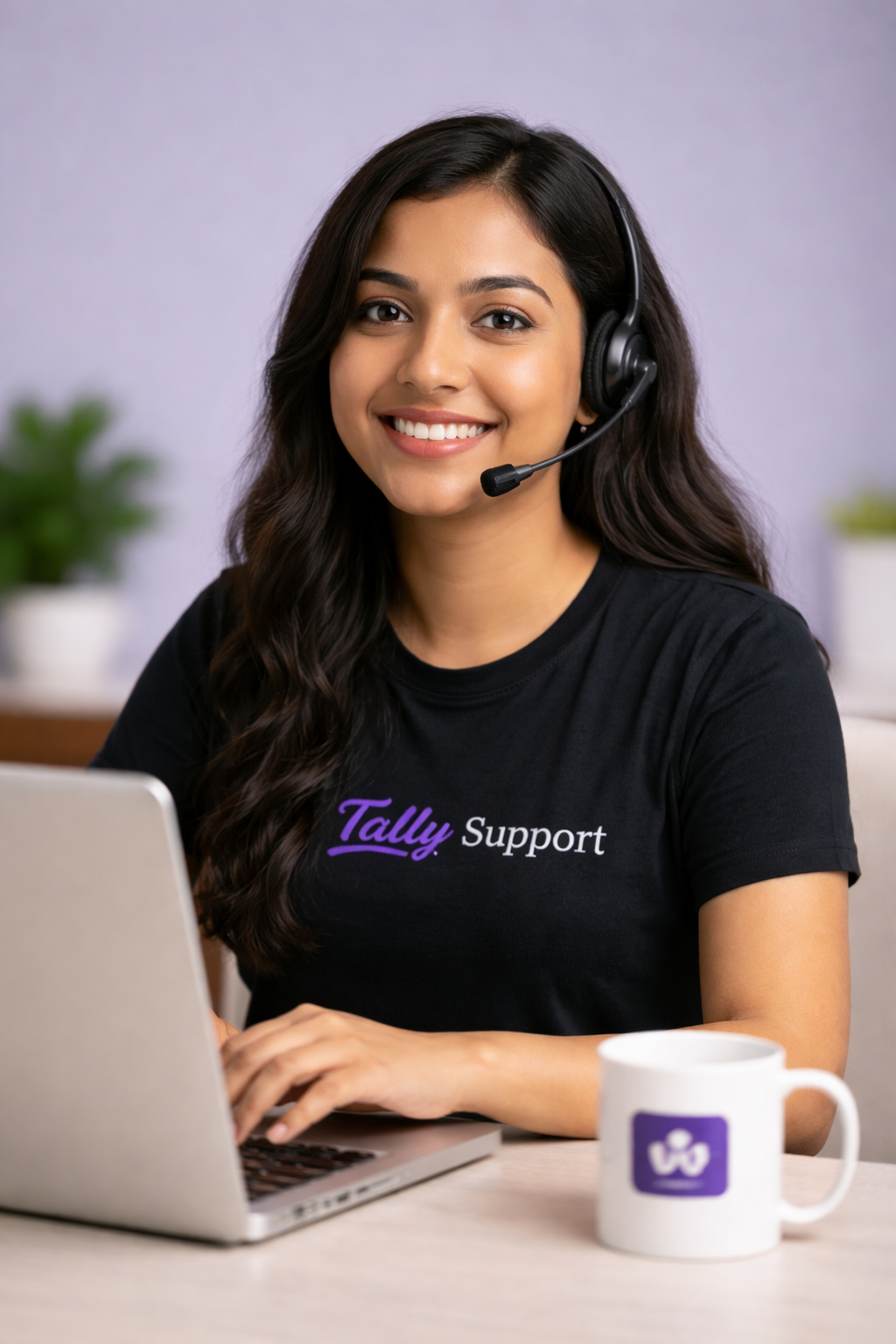 Support team talking on a call