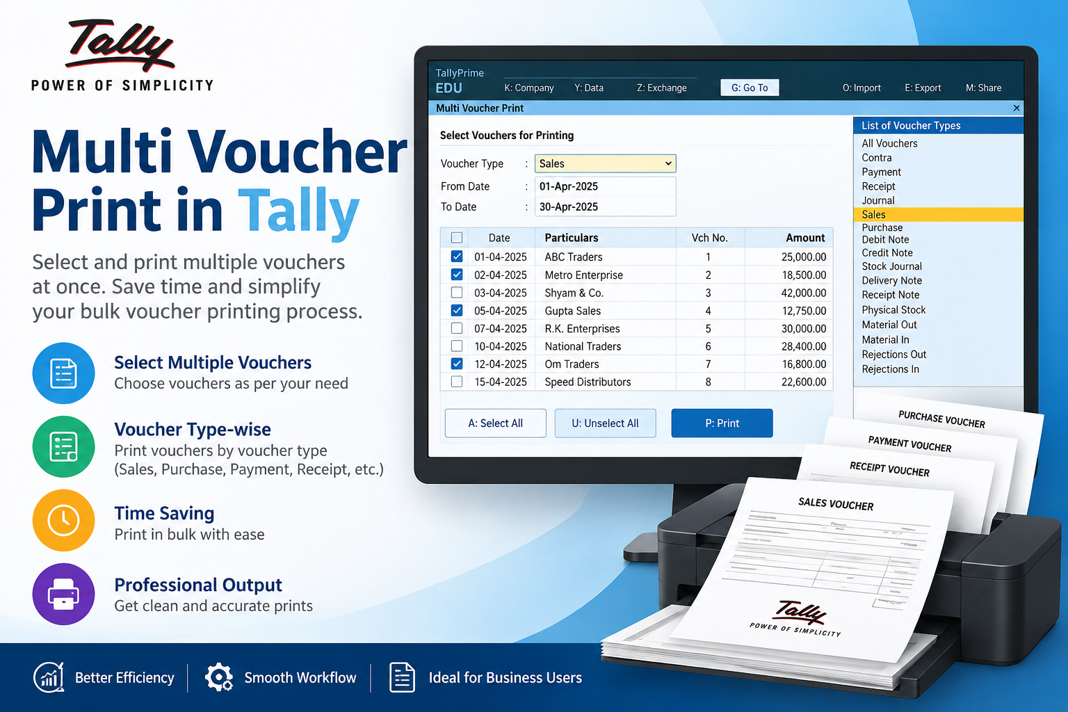 Multiple Voucher Wise Print