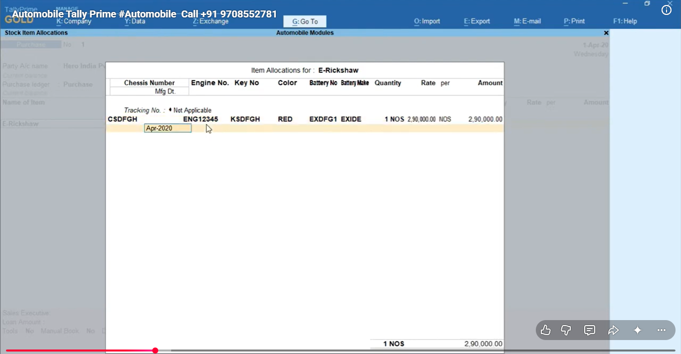 Automobile  Addon Tally Prime